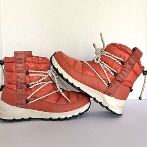 NORTH FACE Burnt Ochre/TNF Black Thermoball Lace Up Winter Boots, sz 7, Gorpcore